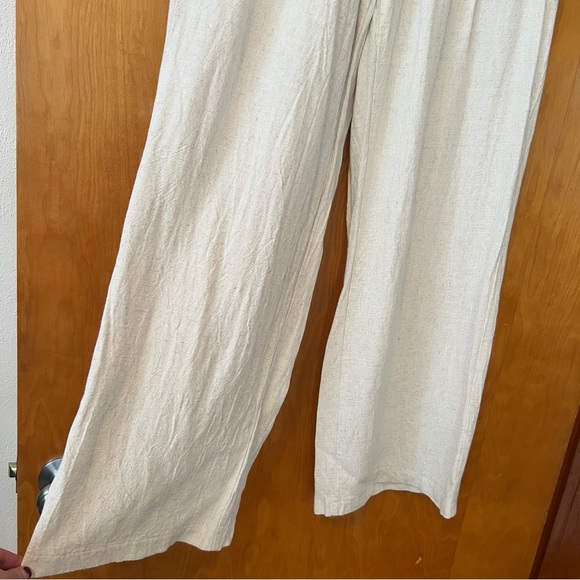 Sienna Sky Cream Wide-Leg Lenin Pants Size S - Picture 3 of 6